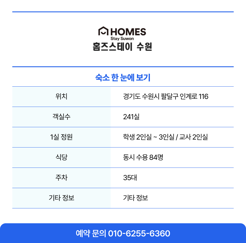 홈즈스테이 수원 부대시설 - 조식, 라운지, 편의시설 운영